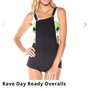 iheartraves Rave Day Ready Overalls Black/M